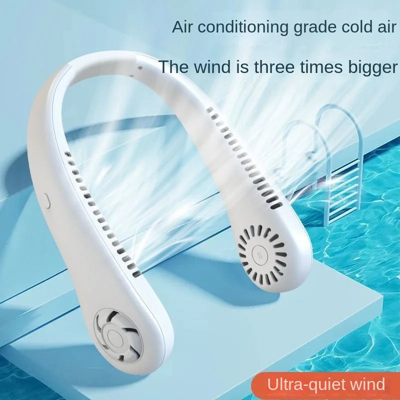 1PC Fan Long Battery Lif New Mini Neck Portable No Bladeless Hanging