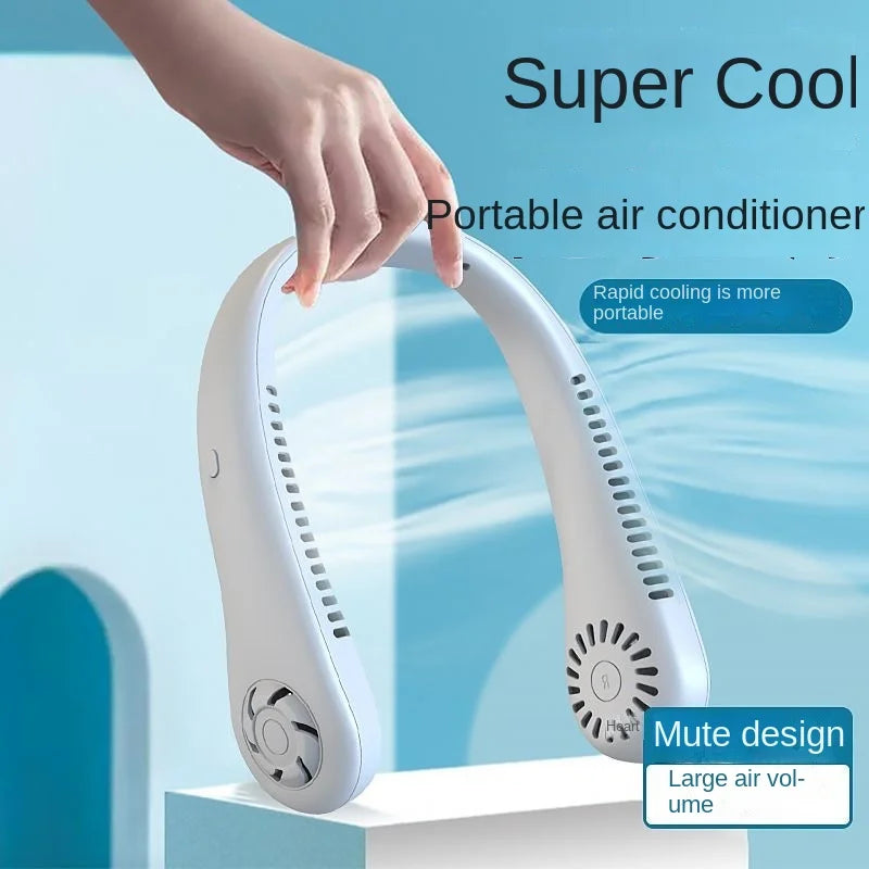 1PC Fan Long Battery Lif New Mini Neck Portable No Bladeless Hanging