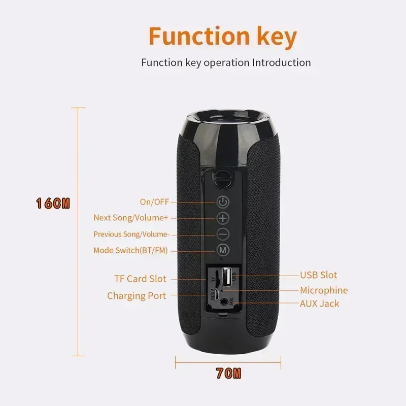 Portable Speaker Wireless Bluetooth-compatible Subwoofer Outdoor