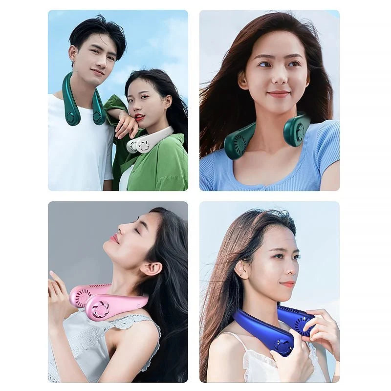 1PC Fan Long Battery Lif New Mini Neck Portable No Bladeless Hanging