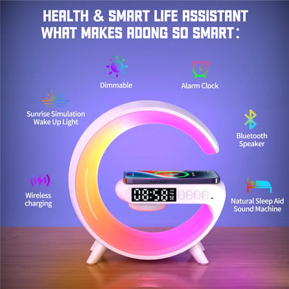 Bluetooth Speaker Wireless Charger Pad Stand Home Stereo Loudspeaker